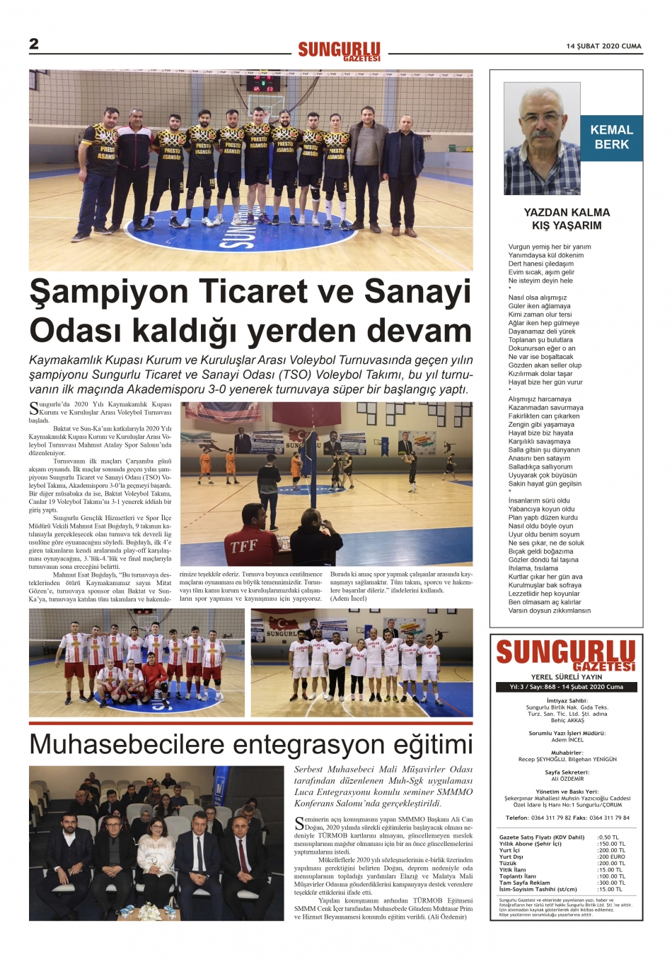 sungurlu gazetesi
