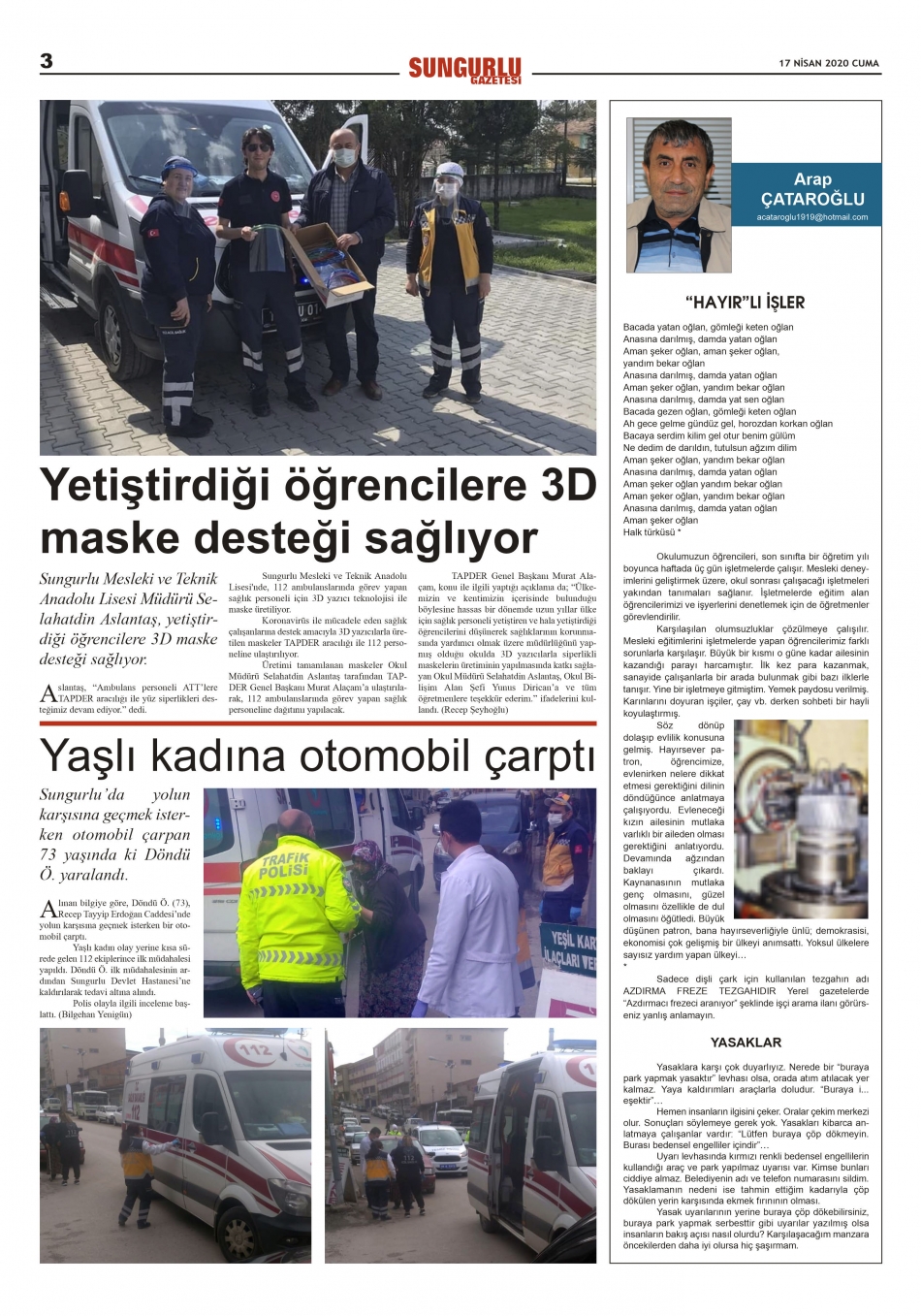 sungurlu gazetesi
