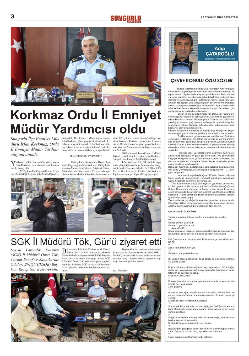 sungurlu gazetesi