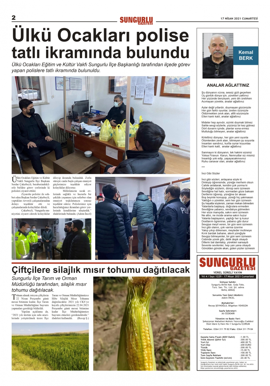 sungurlu gazetesi