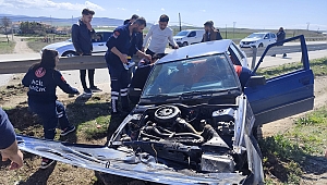 ÇİFTLİK KAVŞAĞINDA KAZA 1 YARALI...