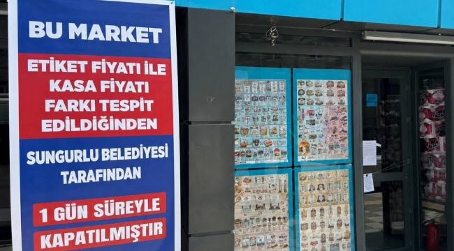 BELEDİYE, ZİNCİR MARKETE 1 GÜN KAPATMA CEZASI VERDİ...